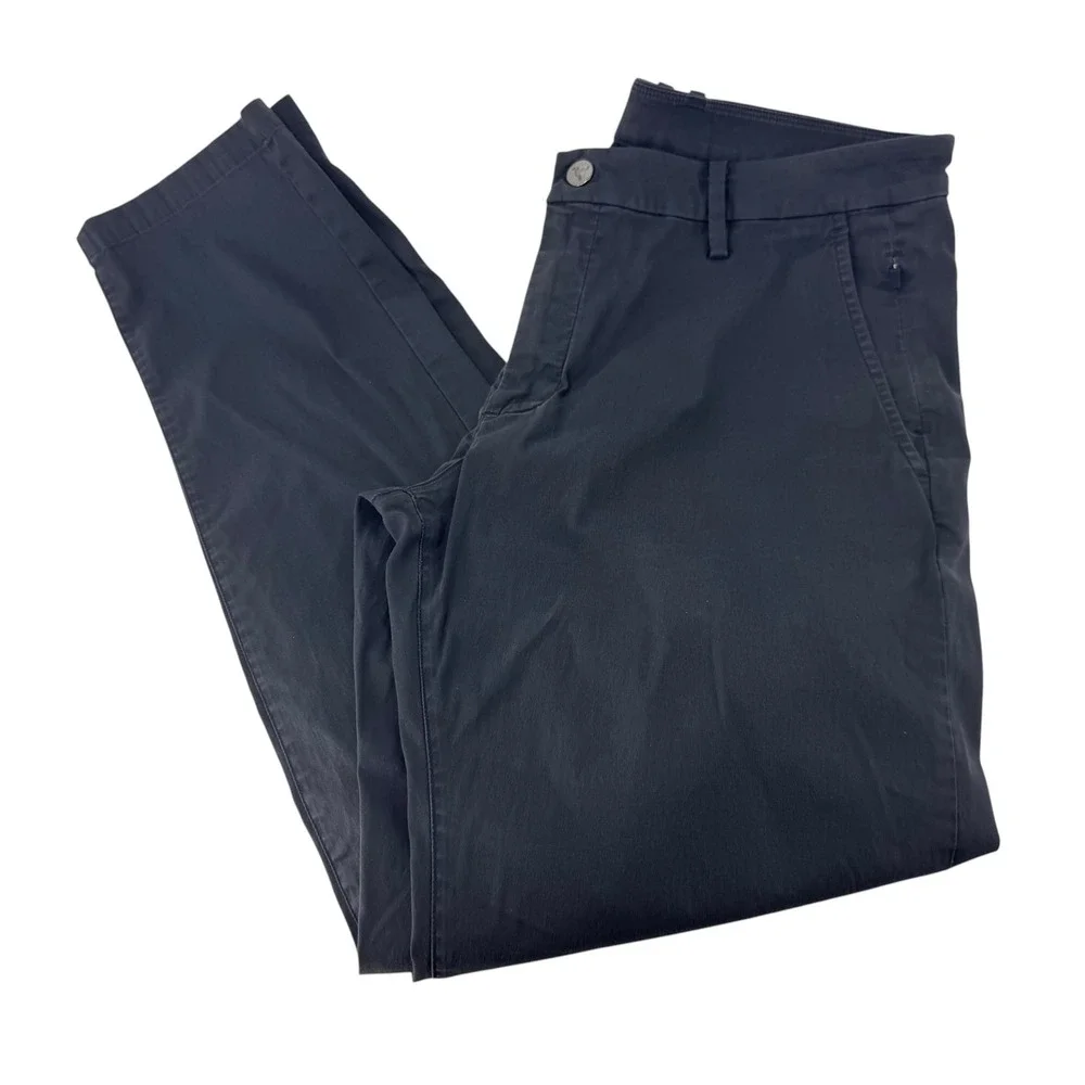 Birddogs Mens Navy Blue Slim Tapered Stretch Chino Pants 34x32 Side Zip Pockets